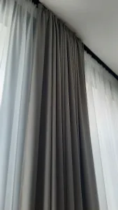 Карниз Шина черный комплект 2-х ряд ПВХ Волшебная палочка 1,6м