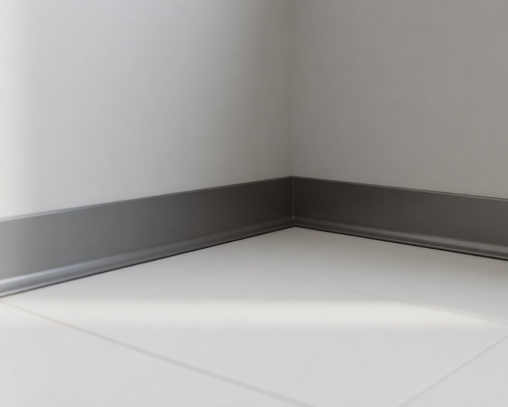 Алюминиевый плинтус AKBD60-SA 2,5м Муар антрацит