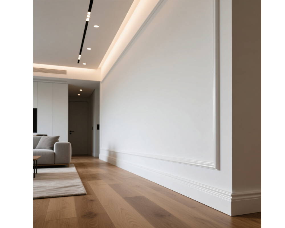 Плинтус из полистирола высокой плотности Волшебная палочка MSPOL 107 80*14*2000 Белый под покраску