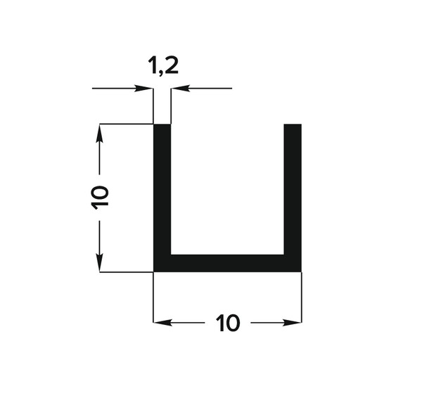 Швеллер 10х10х10 мм Шв 11.2000.500 Без окраса