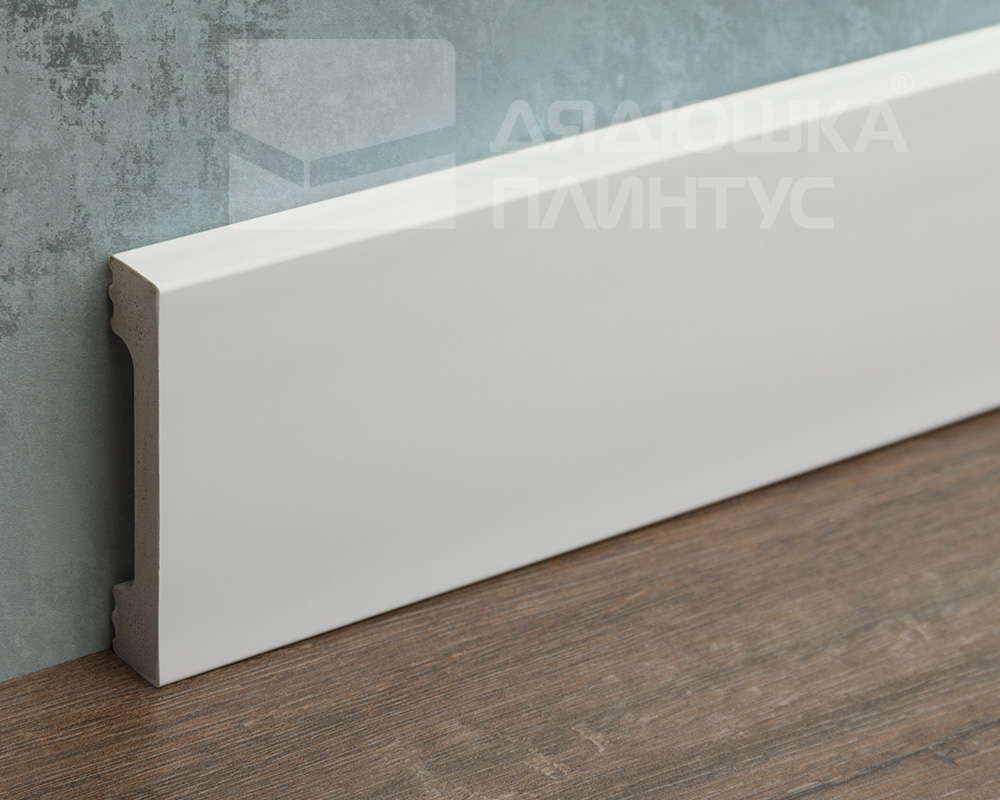 Плинтус полистирол высокой плотности Волшебная Палочка MSPOL 123 80*11*2000 Белый под покраску