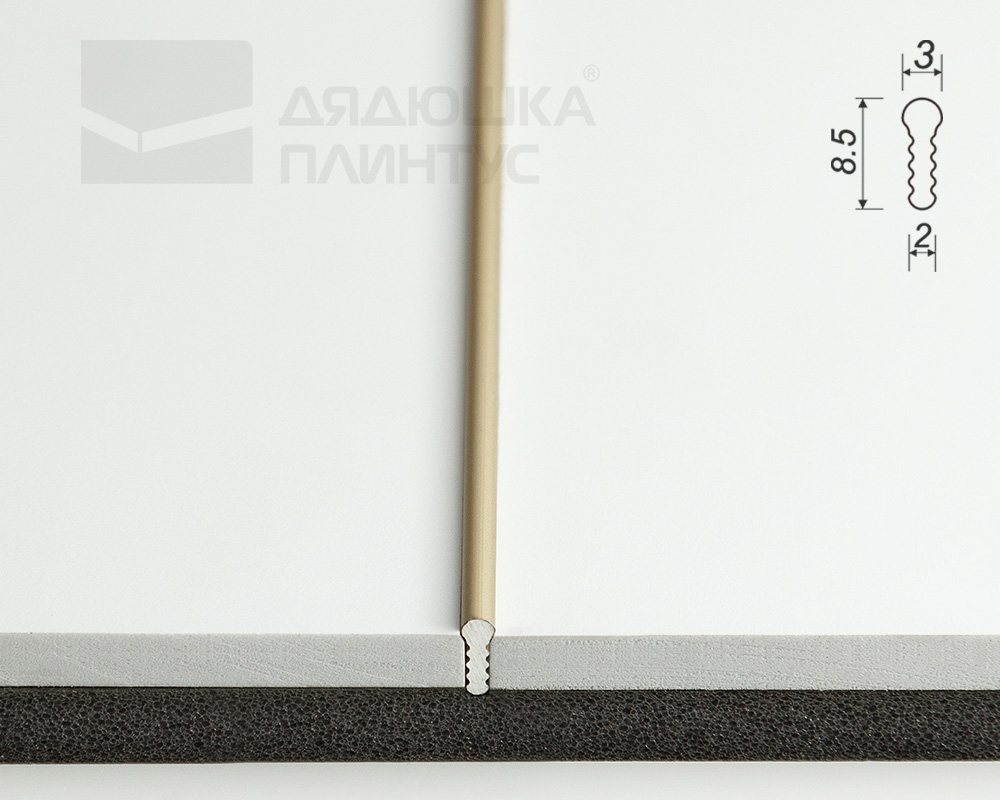 Теневой профиль Decaro Engineering D009.2A Латунь 3,0 м