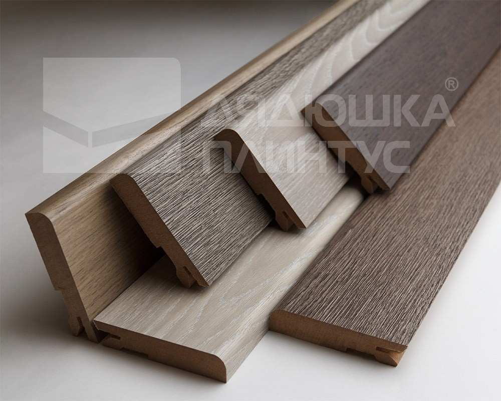 Плинтус МДФ Лука Пл 80МДФ.2700.Point line 24012 Дуб светло-серый