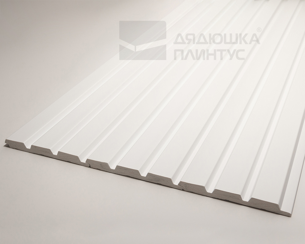 Стеновая панель Волшебная Палочка 101. 2700*120*12 мм Белая под покраску