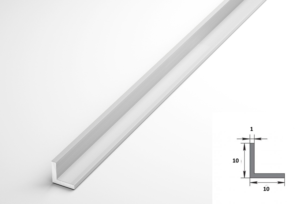 Уголок равнополочный 10х10 мм Уп 01.2000.500 Без окраса