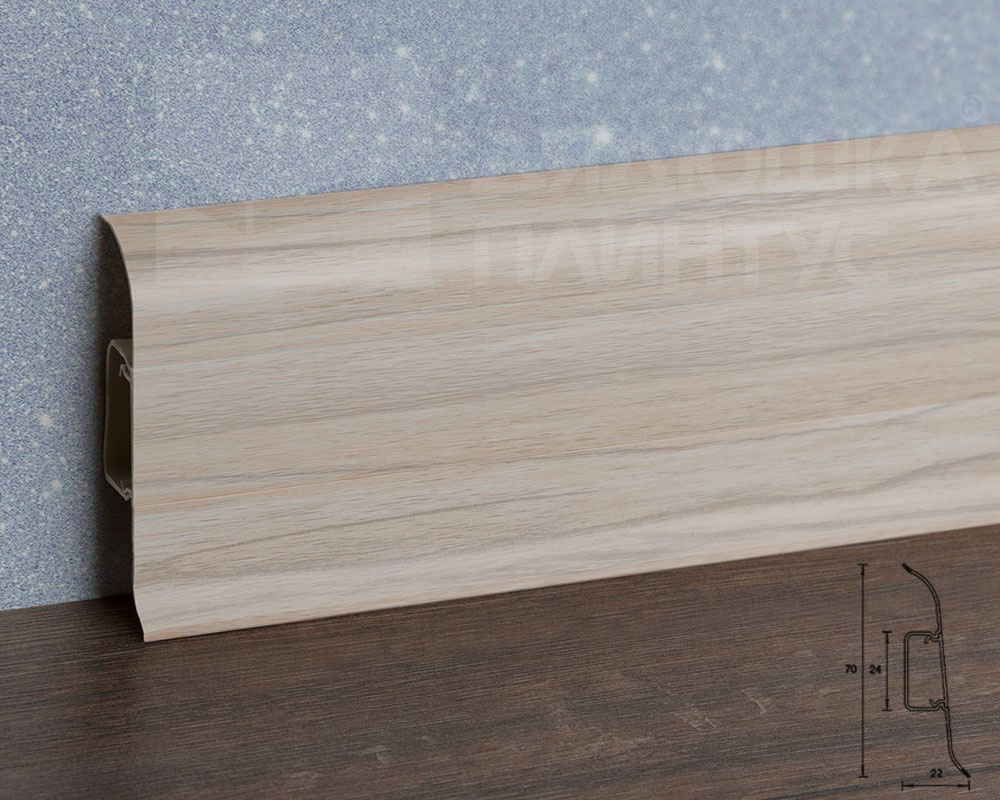 Плинтус ПВХ Идеал Классик 70мм 2,2м 262 Клен вермонт