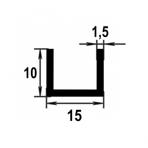 Швеллер 10*15*10 мм Шв 03.2000.502л Золото. Цена за 5 штук.