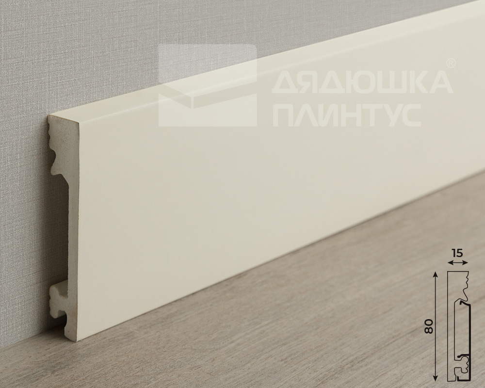 Плинтус из полистирола высокой плотности Волшебная Палочка. Окрашенная. 80мм 2м. RAL 1013