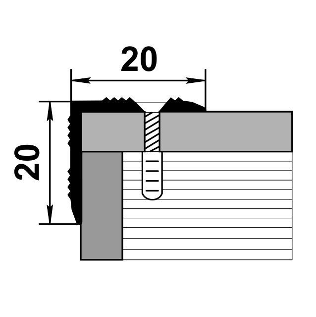 Порог угловой ПУ 05.2700.059 0,9 м Бетон скай. Цена за 6 штук