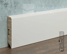 Плинтус кедр Стоунвуд. 80B 80мм 2,35м Белый